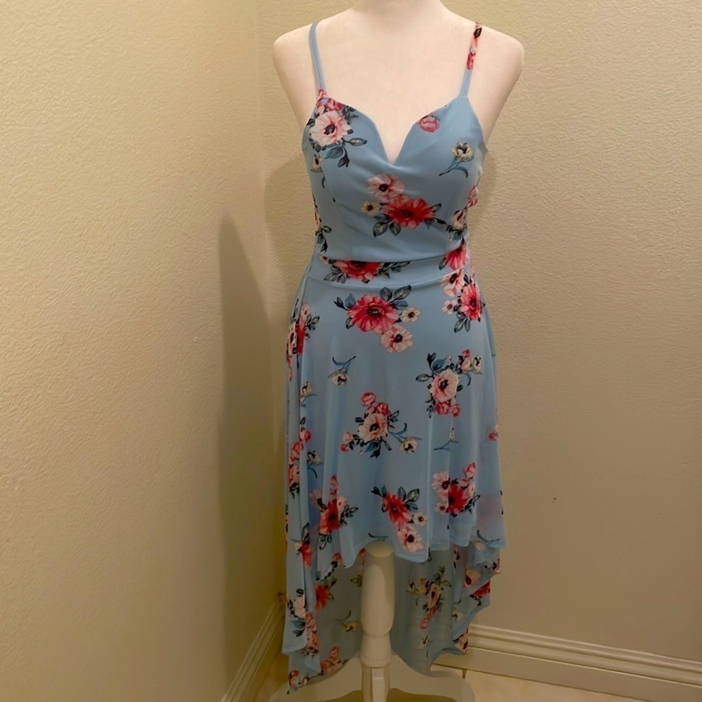 EUC WOMENS BABY BLUE floral dress xs